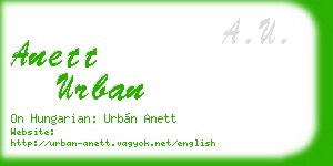 anett urban business card
